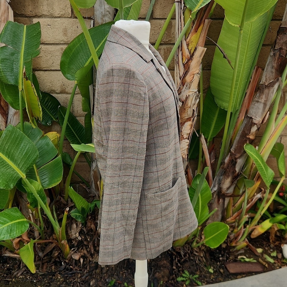 L*SPACE x Tessa Brooks Nadia Plaid Blazer Jacket M - Picture 4 of 9